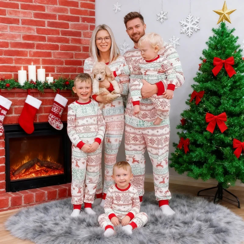 Allover Festive Print Matching Christmas Pyjamas