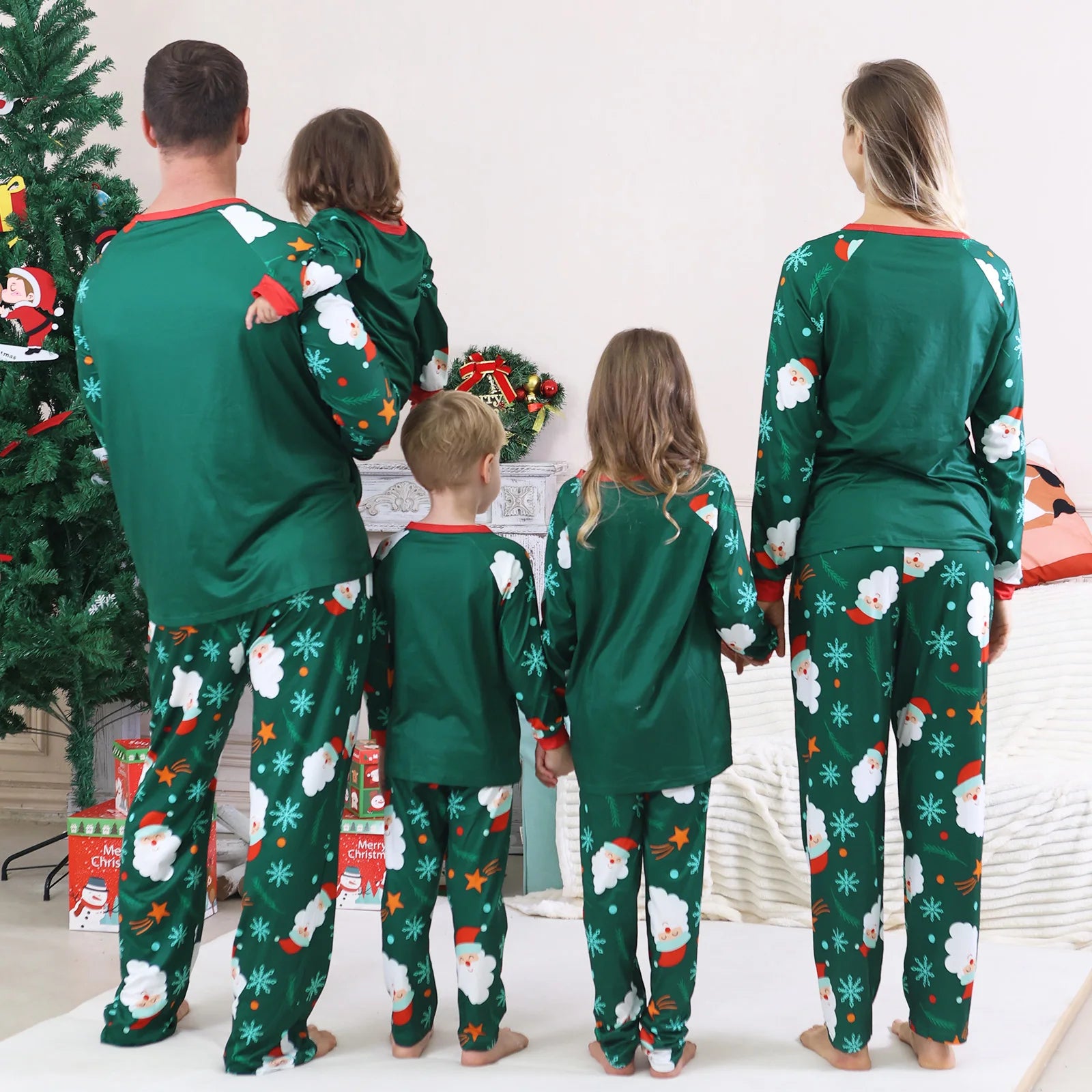 Santa Green Family Christmas Pyjama Set